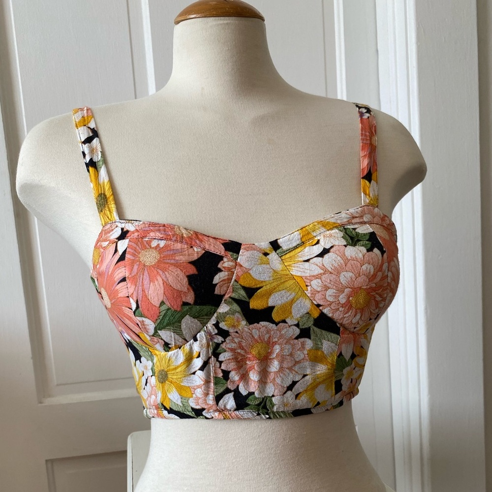 3for$15. BOG Collective Peachy Flower Bustier. Coquette/Cottage Core. Size Small